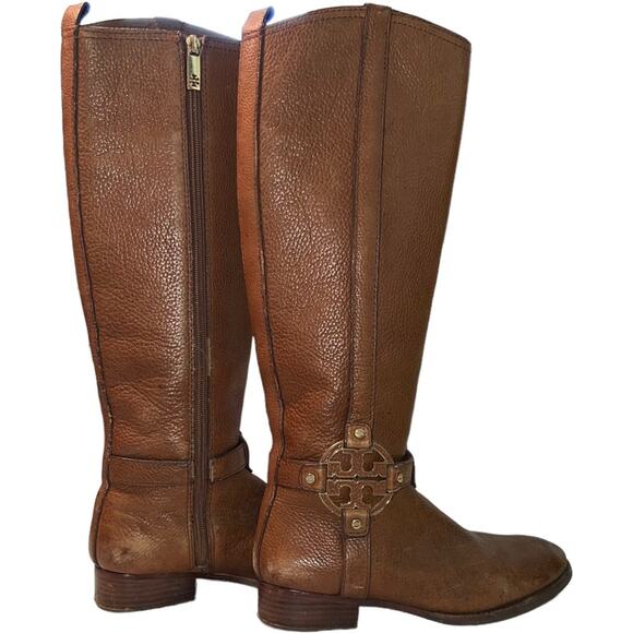 Tory Burch Boots Womens Size 7 Amanda Tall Riding buckle Brown - Picture 1 of 7